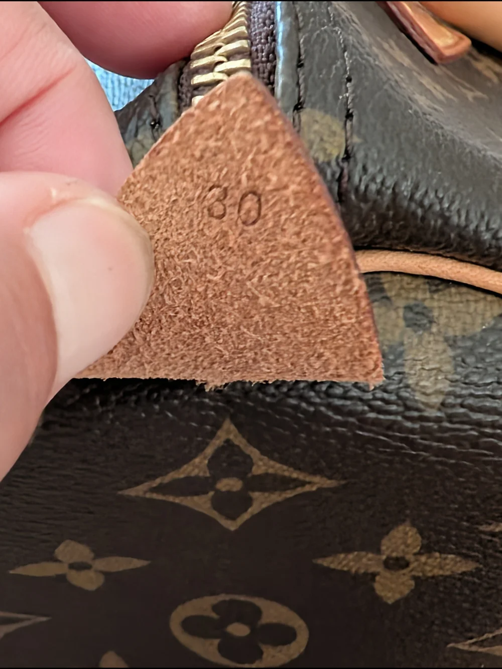 Louis Vuitton Monogram Canvas Speedy Handbag in Brown with Natural Leather Trim